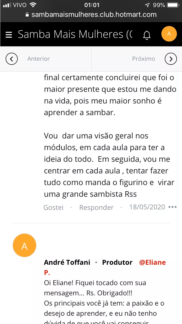 Escola de Samba no Pé online para Mulheres