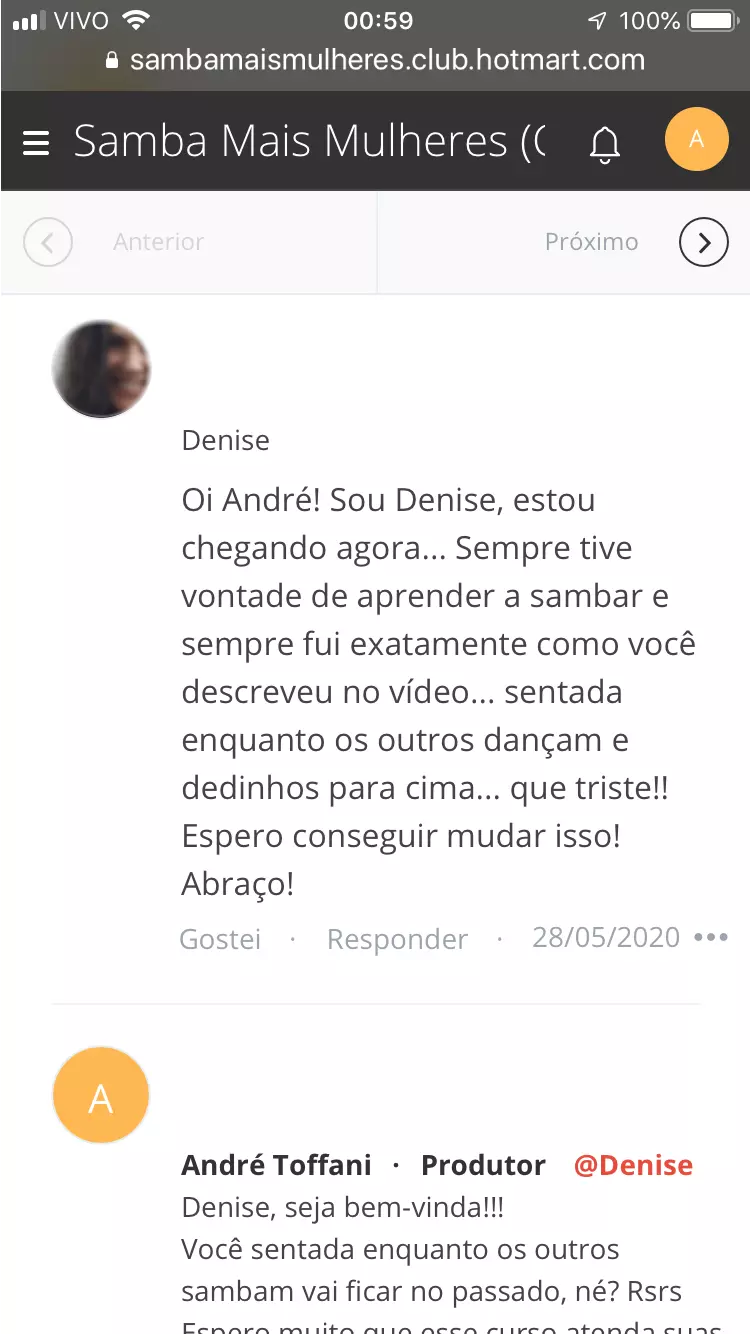 Escola de Samba no Pé online para Mulheres