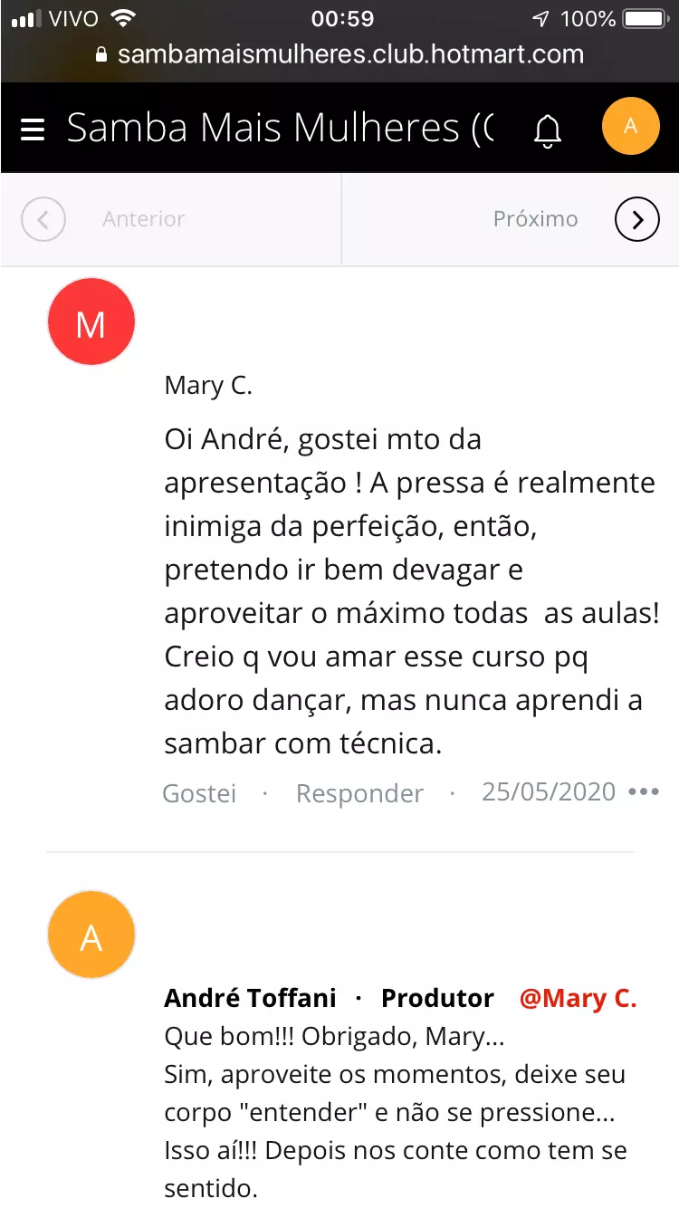 Escola de Samba no Pé online para Mulheres